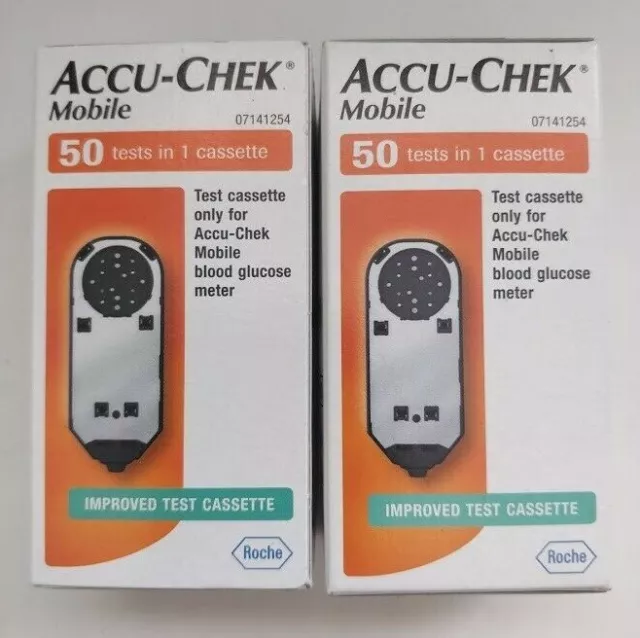 Accu-Chek Mobile Sangre Glucosa Diabético Tiras Reactivas / Casetes - 2 Cajas De