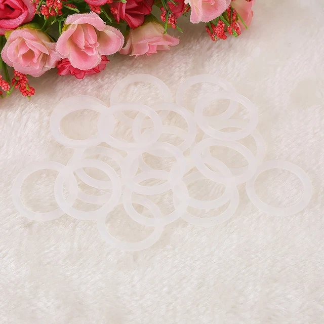 (Transparent)20pcs Baby Pacifier Safy Silicone O-Rings Dummy Pacifier Chain For