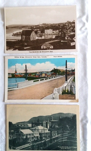 Canada  Lot De 6 Cartes Postales.2Chicoutimi.1 Montreal.1Baie De St Paul2St Beno