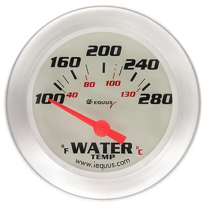 Equus 2-5/8 Dia Water Temp Gauge Silver 100-280 - E8462