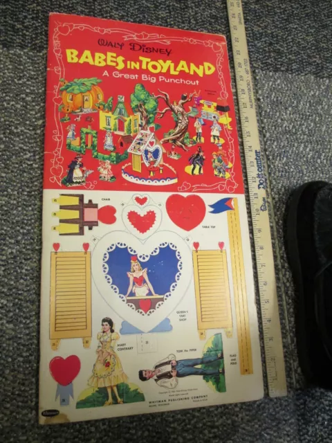 DISNEY BABES IN TOYLAND 1961 HUGE 22+" punchout book UNUSED Annette Funicello