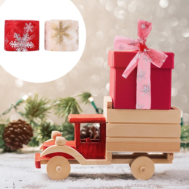 2 pz fiocchi di neve poliestere nastro in rete bambino decorazione matrimonio nastro natalizio