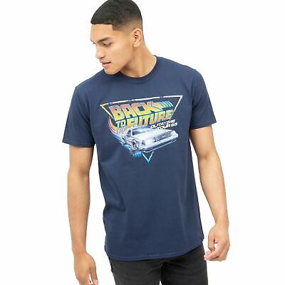 Official Back To The Future Mens Tour Movie Logo T-shirt Navy S-2XL