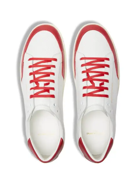 YVES SAINT LAURENT YSL Sneakers Shoes Perforated UK 8 White Red ...