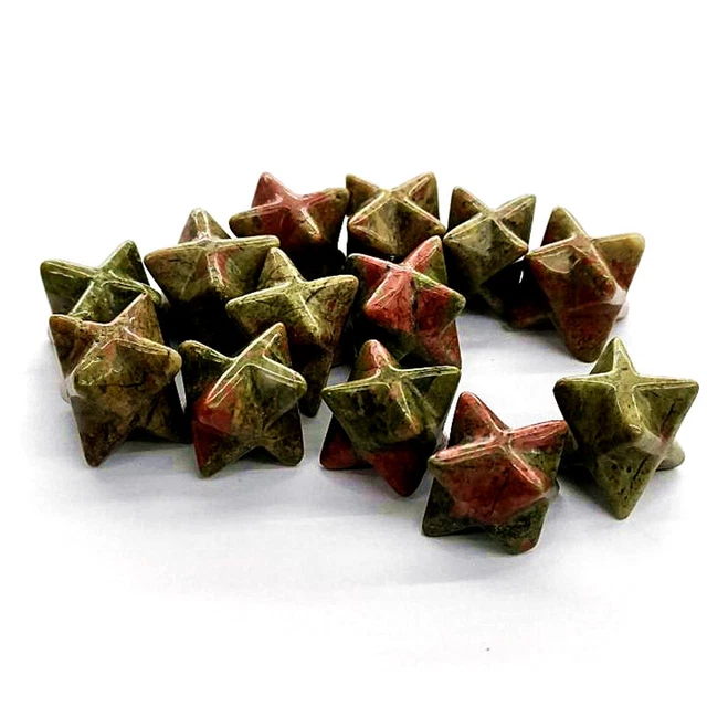 20x Wholesale Natural Unakite Stone Merkaba Star Crystal Skull Reiki Healing