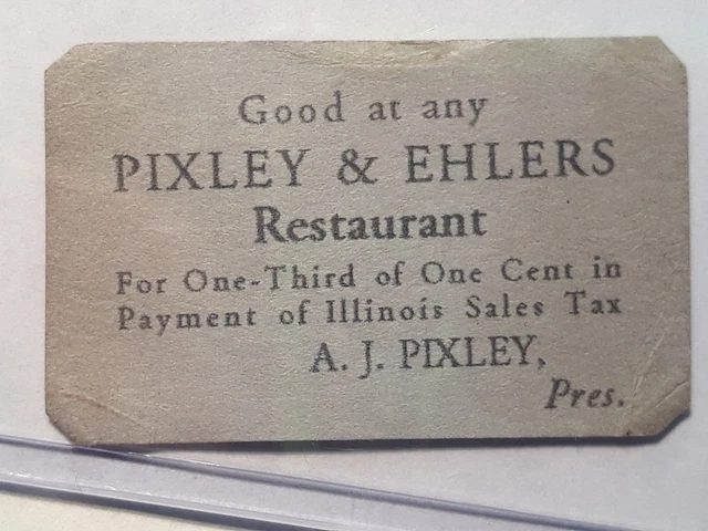 Unlisted extremely rare Illinois emergency sales tax token - Rarity 10 (unique)