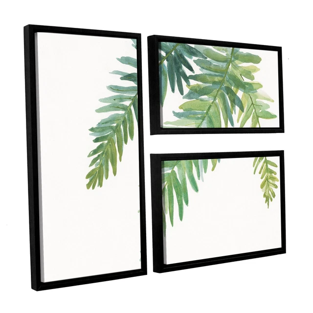 Chris Paschke's 'Ferns I' 3 Piece Floater Framed Canvas Flag  24x36