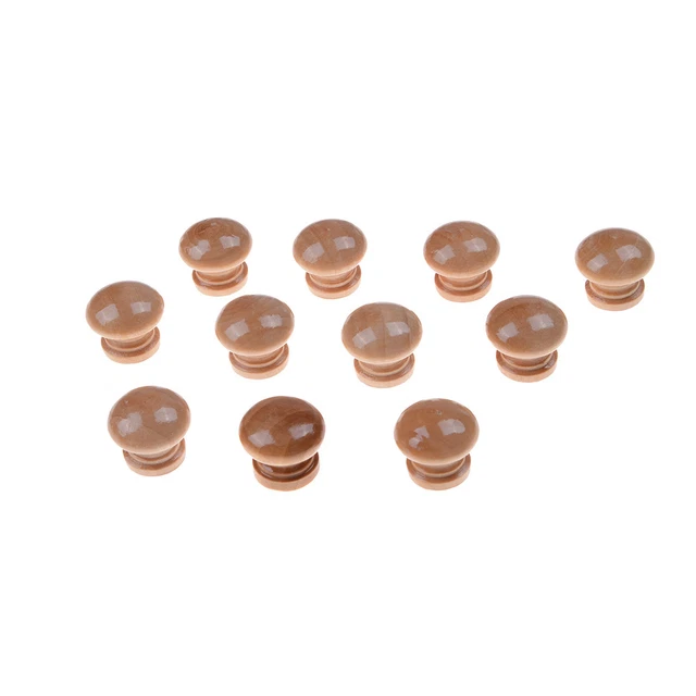 10pcs Natural Wood Wooden Cabinet Knob Drawer Wardrobe Door Pull Handle D FJ6-wf