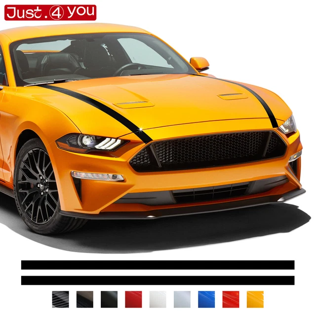 2X Car Hood Bonnet Stripes Decal Sticker For Ford Mustang Shelby GT GT350 GT500