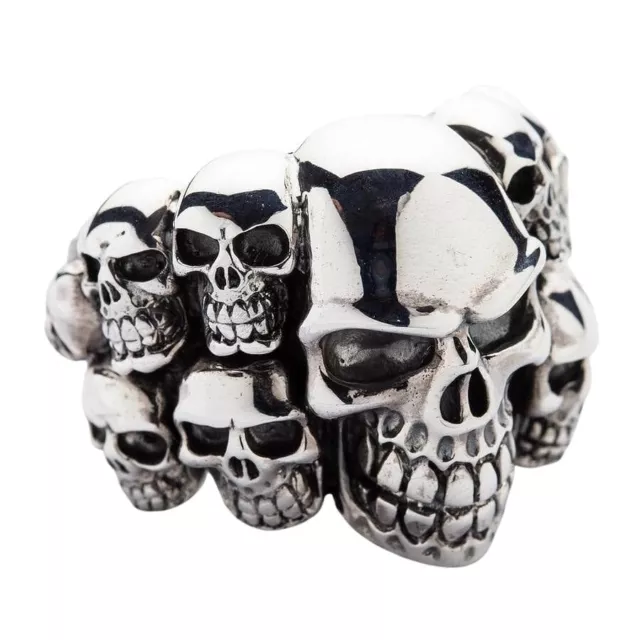 Sterling Silver Phantom Skull Biker Ring 2