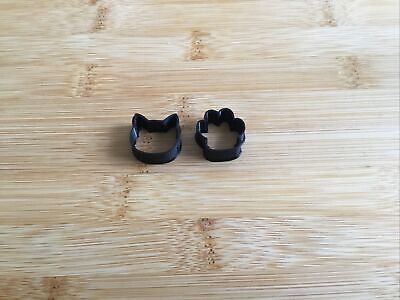 Paw + Cat Face Cookie Cutters Set of 2, Button, Pastry, Fondant Cutter,Baking