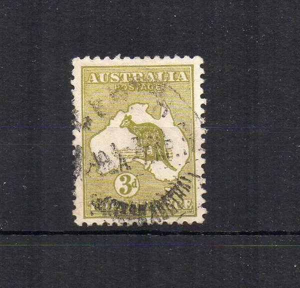 Australia 1915-27 3d olive-green Kangaroo FU CDS