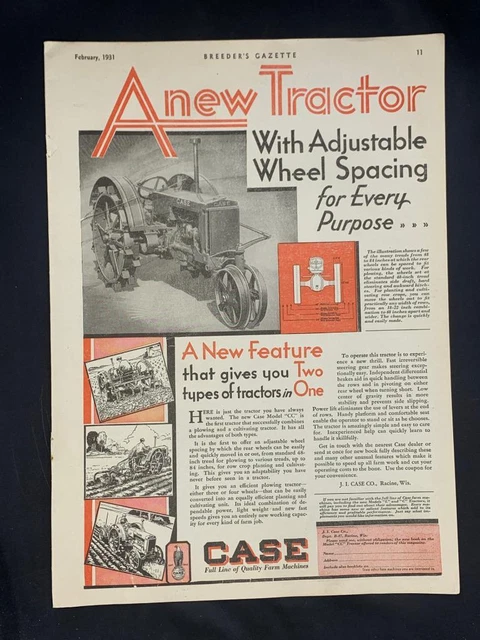 Magazine Ad* - 1931 - CASE Tractors