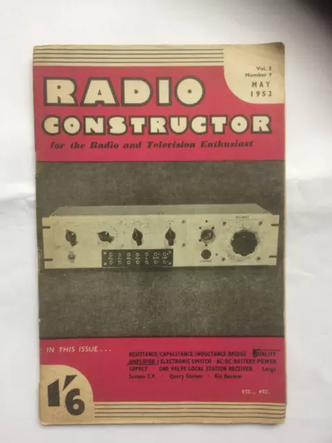 Radio Constructor Magazine May 1952 Vol 5 Number 9