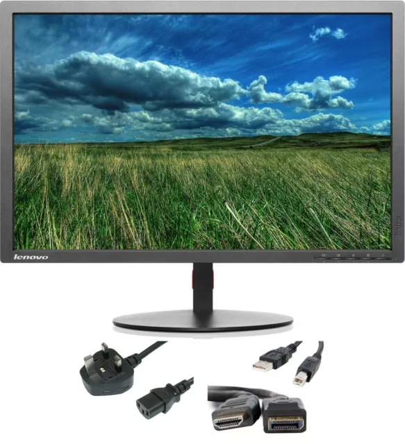 Lenovo ThinkVision T2324PA 23" 1080p Full HD LED Monitor HDMI DP USB VGA 3,5 mm