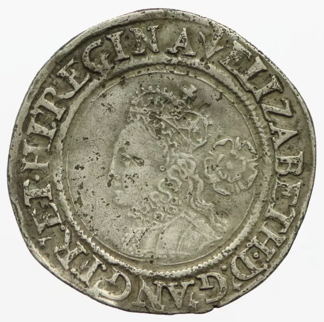 Elizabeth i Hammered Silver Sixpence 156Z/1  mm Pheon  S2561