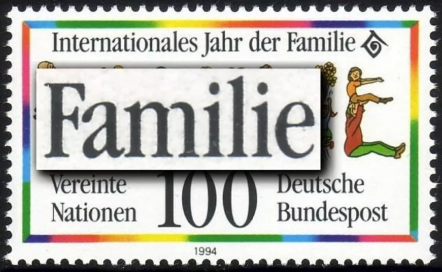 1711 Familie mit PLF gebrochenes m in Familie, Feld 11 **