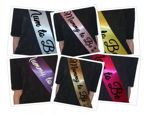 Baby Shower Sash Mummy to Be/Mum to Be. Quality satin sashes. Gift accessory