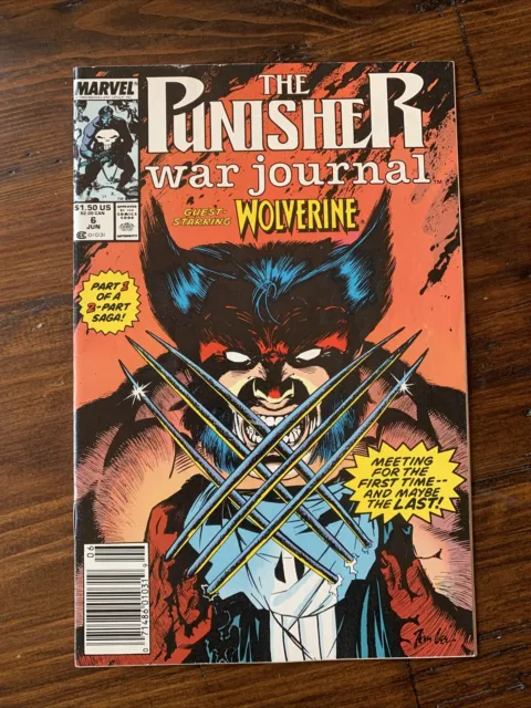 Punisher War Journal #6 1st Punisher Wolverine Marvel Comics Jim Lee Newsstand