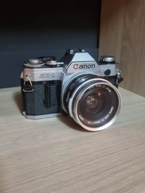Canon AE-1 35mm Film Camera & Canon Lens FL 28mm 1:3.5