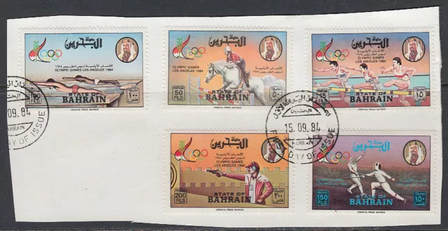 Bahrain 1984 Mi.346/50 on piece Olympische Spiele Olympic Games Sports [st2656]