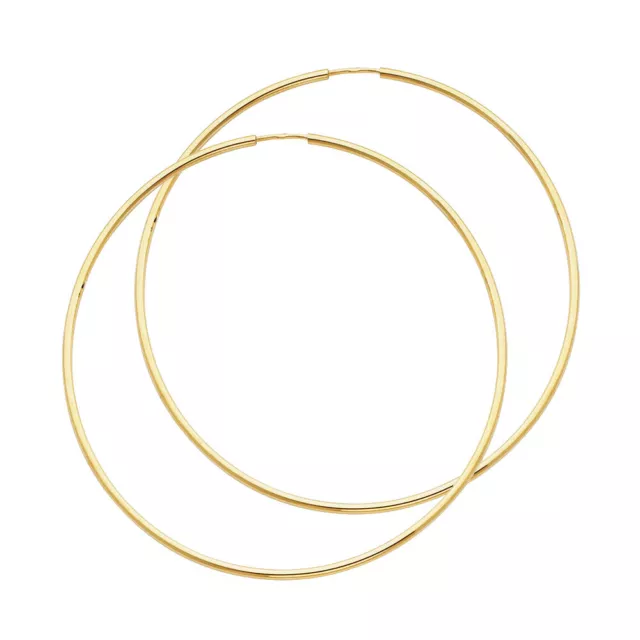 Ioka - 14K Gold 1.5mm Thickness Endless Hoop Earrings