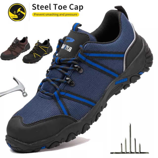 Mens Anti-static Work Boots Protective Steel Toe Non-Slip Anti-Smash Safety Shoe