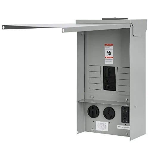 Hiweld Temporary Power Outlet Panel with 20 30 and 50-Amp Receptacle Installed