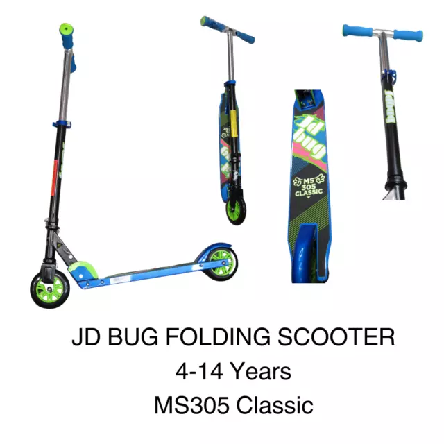 JD Bug EZ Scooter Classic 4 klappbarer Push MS300 Alter 4-14 Jahre blau/schwarz - H