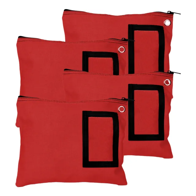 BankSupplies Canvas Zipper Bags | 12W x 9H | Set of 4 | Large Storage Bags