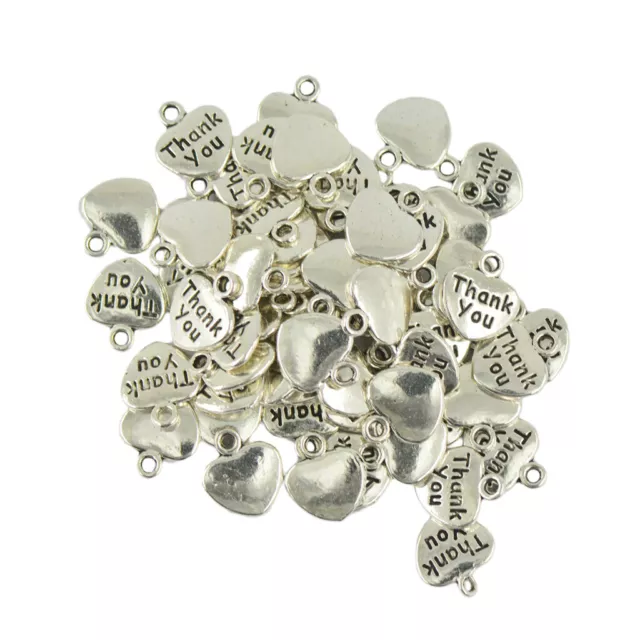50pcs Tibetischen Silber Danke Herz Charm Anhänger Perlen Für Schmuck