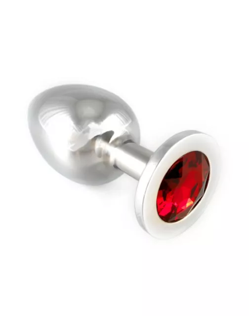 Sex Toys Anal Plug in acciaio con cristallo rosso Rimba 7983 Large Steel Dong 2
