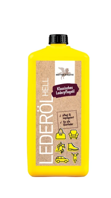 Bense & Eicke aceite de cuero clásico incoloro 1000 ml para el cuidado y conservación del cuero