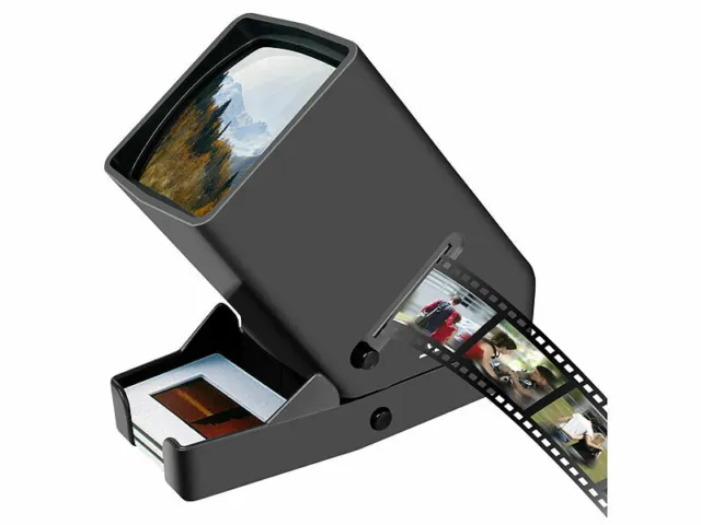 Visionneuse de film de diapositives négatives de 35 mm alimentée par USB,  vieilles diapositives, visualisation négative éclairée par LED portable -  Grossissement 3X, portable 