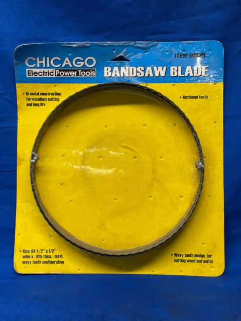 Chicago Electric Power Tools Bandsaw Blade 91029 64-/2"X 1-2" X .025