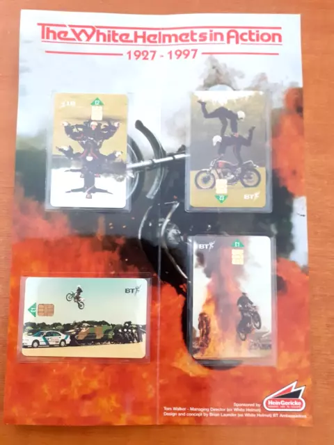 Bt Royal Signals White Helmets Motorcycle Display Team Mint Phonecards Folder