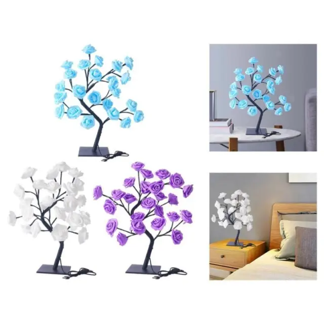 LED künstliche Rose Blume Baum USB Nachtlicht für Schreibtisch Fee Dekor Lampe