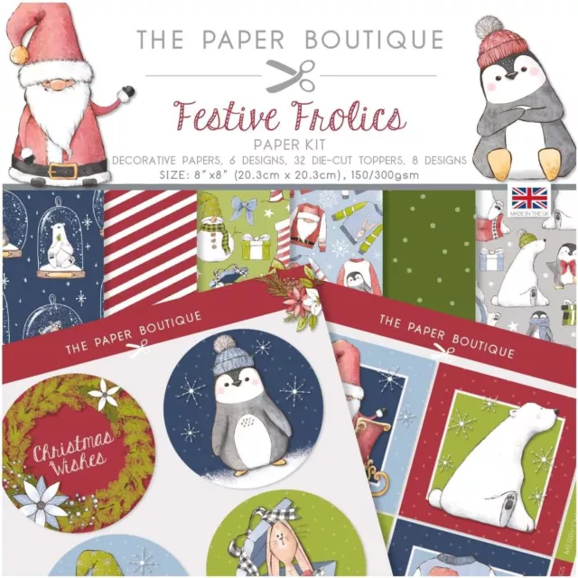 Festive Frolics 8 x 8" Papierset - Die Papierboutique - Papiere und Topper