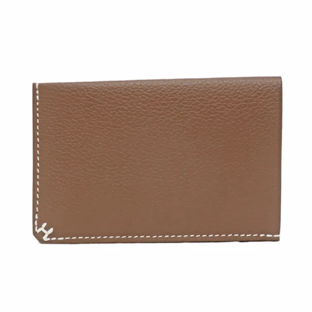 Hermes H Serie Card Case Etoupe Evercolor Business Holder BStamp Leather 103861