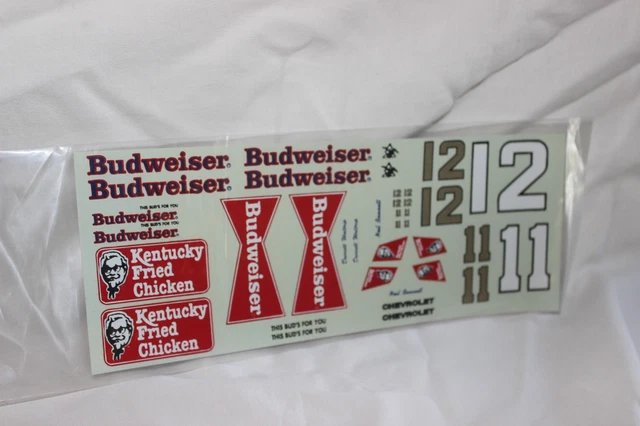 Powerslide #25 Budweiser 1995-97 1/24 Decalcomanie Nascar - Ricky Craven & Ken Schraeder