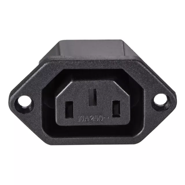 C13 Panel Mount Plug Adapter 250V AC 10A 3 Pins  IEC Inlet Module  Straight