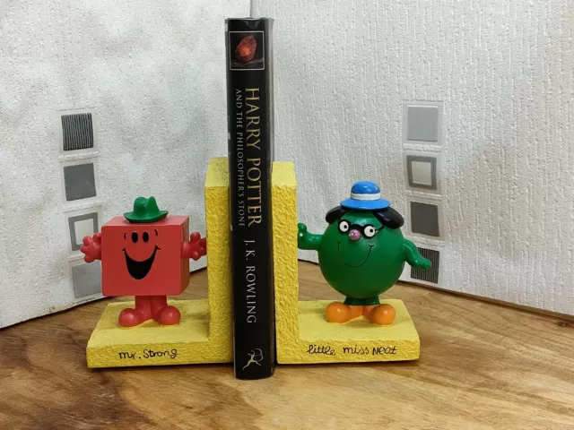 De colección Mr. Strong and Little Miss Neat Book Ends 1998 Mrs. Roger Hargreaves