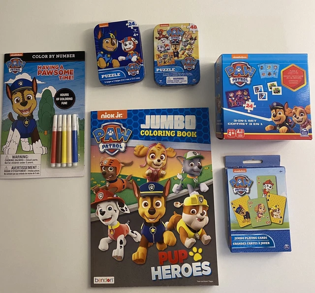 NICK JR. PAW Patrol Pup Heroes Jumbo Coloring Book + Playing Cards
