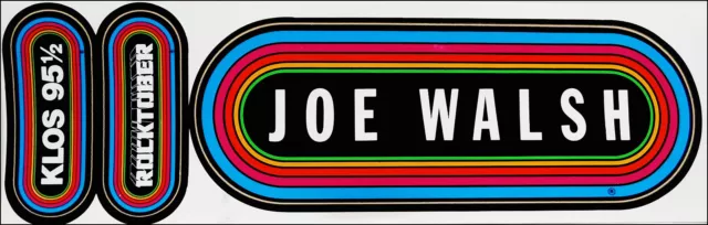 Joe Walsh Original 80's KLOS Promo Rainbow Concert Stickers Rocktober
