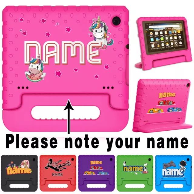 Personalised Custom Names EVA Handle Stand Cover Cases For Amazon Fire 7" /HD 8"