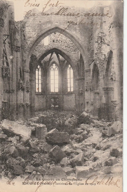 CPA 51 SOMME PY Interior of the Church in 1919 The War in Champagne
