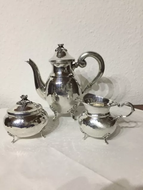 Jugendstil Mokka-, Teeservice, Silber 835, Emil Herrmann, Waldstetten