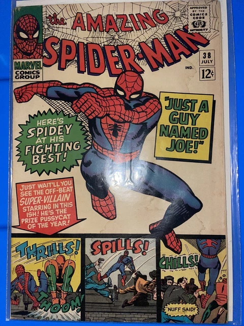 THE AMAZING SPIDER MAN #38 (1966, Marvel) Silver Age Comic LAST DITKO COVER ART