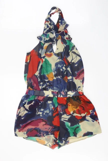ASOS tuta da donna multicolore geometrica poliestere taglia 10 cravatta