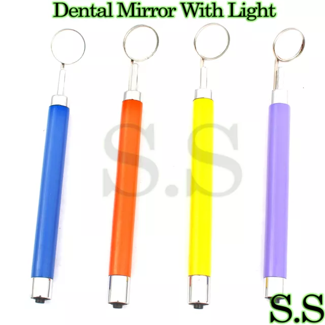 Premium Dental Mirror W/ Led Light #4 #5 Dental Examination Instruments(Choose)